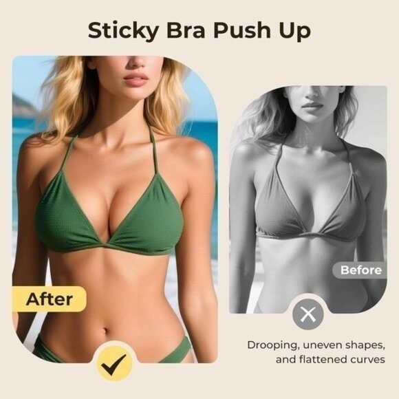 Double-Sided Sticky‎ Bra Push Up – Beige, Small - Picture 2 of 5